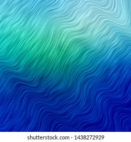 Light Blue, Green vector layout with circular arc. Abstract gradient illustration with wry lines. Pattern for busines booklets, leaflets