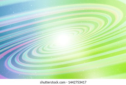 Light Blue, Green vector layout with cosmic stars. Blurred decorative design in simple style with galaxy stars. Template for cosmic backgrounds.