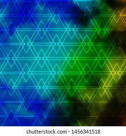 Light Blue, Green vector layout with lines, triangles. Abstract gradient design with colorful triangles. Template for landing pages.