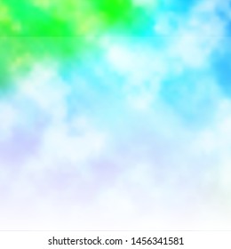 Light Blue, Green vector layout with cloudscape. Abstract illustration with colorful gradient clouds. Colorful pattern for appdesign.