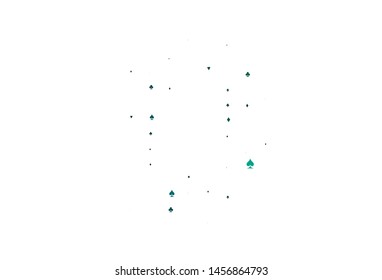 Light Blue, Green vector layout with elements of cards. Blurred decorative design of hearts, spades, clubs, diamonds. Smart design for your business advert of casinos.