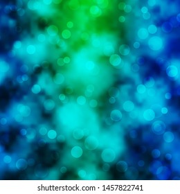 Light Blue, Green vector layout with circles. Abstract colorful disks on simple gradient background. Pattern for business ads.