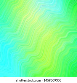 Light Blue, Green vector layout with curved lines. A shining illustration, which consists of curved lines. Abstract design for your web site.