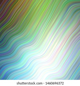 Light Blue, Green vector layout with curves. Colorful illustration with curved lines. Pattern for commercials, ads.