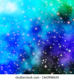 Light Blue, Green vector layout with bright stars. Colorful illustration with abstract gradient stars. Pattern for websites, landing pages.