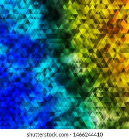 Light Blue, Green vector layout with lines, triangles. Gradient triangles in abstract style on simple form. Best design for posters, banners.
