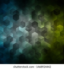 Light Blue, Green vector layout with hexagonal shapes. Design in abstract style with hexagons. Pattern for texture of wallpapers.