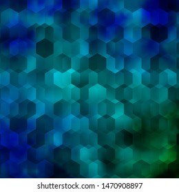 Light Blue, Green vector layout with hexagonal shapes. Glitter abstract illustration in hexagonal style. New template for your brand book.