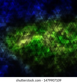 Light Blue, Green vector layout with lines, triangles. Smart design in abstract style with gradient triangles. Pattern for websites.