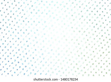 Light Blue, Green vector layout with latin alphabet. Shining colorful illustration with isolated letters. Pattern for ads, poster, banner of books.