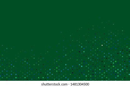 Light Blue, Green vector layout with circle shapes. Blurred bubbles on abstract background with colorful gradient. Pattern of water, rain drops.
