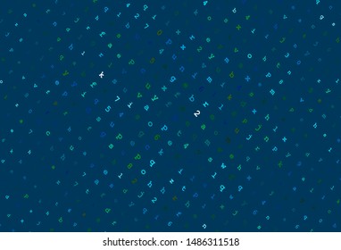 Light Blue, Green vector layout with latin alphabet. Colored alphabet signs with gradient on white background. Pattern for school, grammar websites.