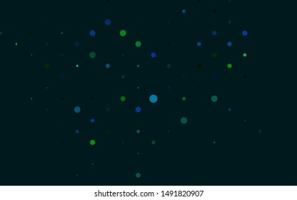 Light Blue, Green vector layout with circle shapes. Modern abstract illustration with colorful water drops. Pattern of water, rain drops.