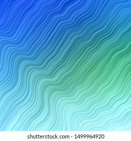 Light Blue, Green vector layout with circular arc. Colorful illustration in circular style with lines. Template for cellphones.