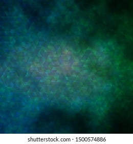 Light Blue, Green vector layout with lines, triangles. Modern gradient illustration with colorful triangles. Best design for posters, banners.