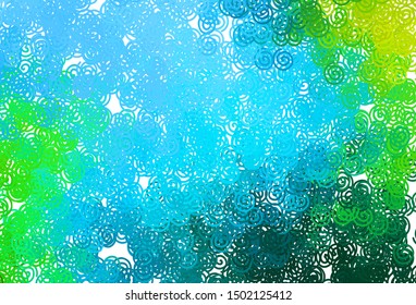 Light Blue, Green vector layout with curved lines. Colorful geometric sample with gradient lines.  Elegant pattern for a brand book.