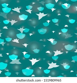 Light Blue, Green vector layout with circles, stars. Illustration with set of colorful abstract spheres, stars. Design for wallpaper, fabric makers.
