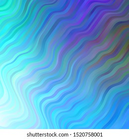 Light Blue, Green vector layout with wry lines. Abstract illustration with gradient bows. Pattern for websites, landing pages.