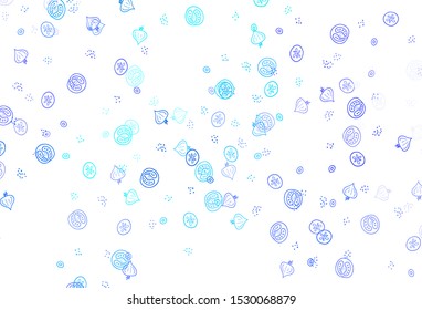 Light Blue, Green vector layout with restaurant food. Abstract background with colorful Fast Food illustrations. Design for ad, poster, banner of cafes or restaurants.