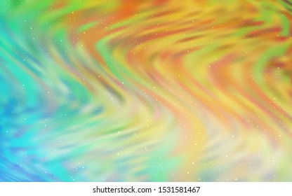 Light Blue, Green vector layout with cosmic stars. Space stars on blurred abstract background with gradient. Pattern for astrology websites.