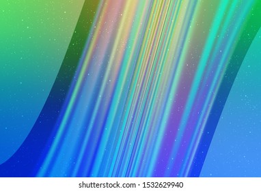 Light Blue, Green vector layout with cosmic stars. Space stars on blurred abstract background with gradient. Pattern for astrology websites.