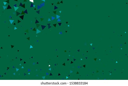 Light Blue, Green vector layout with lines, triangles. Glitter abstract illustration with triangular shapes. Pattern for busines ad, booklets, leaflets