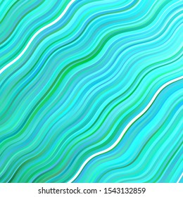 Light Blue, Green vector layout with curves. Illustration in halftone style with gradient curves. Pattern for booklets, leaflets.