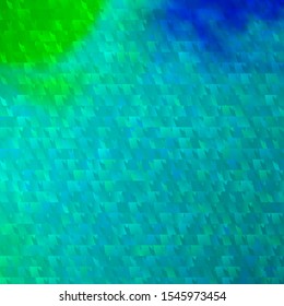 Light Blue, Green vector layout with lines, triangles. Illustration with set of colorful triangles. Pattern for commercials.