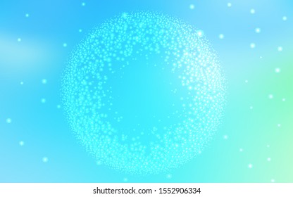 Light Blue, Green vector layout with cosmic stars. Blurred decorative design in simple style with galaxy stars. Pattern for astronomy websites.