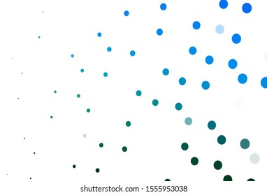 Light Blue, Green vector layout with circle shapes. Glitter abstract illustration with blurred drops of rain. Pattern of water, rain drops.