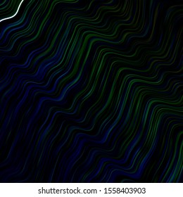 Light Blue, Green vector layout with circular arc. Colorful illustration in abstract style with bent lines. Best design for your posters, banners.