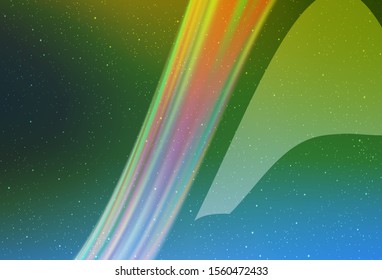 Light Blue, Green vector layout with cosmic stars. Shining illustration with sky stars on abstract template. Best design for your ad, poster, banner.