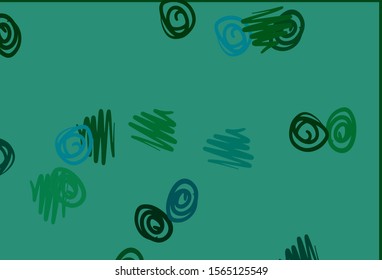 Light Blue, Green vector layout with circle shapes. Abstract illustration with colored bubbles in nature style. Pattern of water, rain drops.