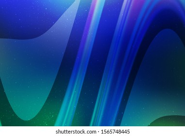 Light Blue, Green vector layout with cosmic stars. Space stars on blurred abstract background with gradient. Pattern for astronomy websites.