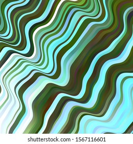 Light Blue, Green vector layout with curves. Illustration in halftone style with gradient curves. Template for cellphones.