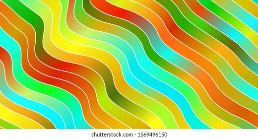 Light Blue, Green vector layout with wry lines. Bright sample with colorful bent lines, shapes. Design for your business promotion.