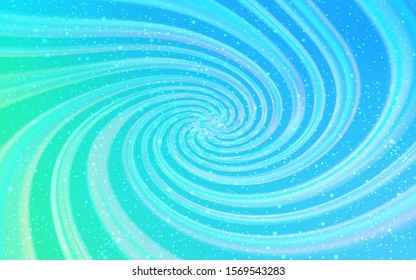Light Blue, Green vector layout with cosmic stars. Shining illustration with sky stars on abstract template. Pattern for futuristic ad, booklets.