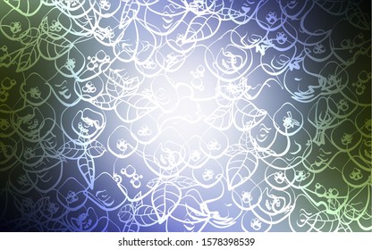Light Blue, Green vector layout with restaurant food. Beautiful colored illustration with food in doodle style. Pattern for ad, booklets, leaflets of restaurants.