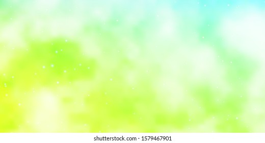 Light Blue, Green vector layout with bright stars. Colorful illustration in abstract style with gradient stars. Pattern for wrapping gifts.