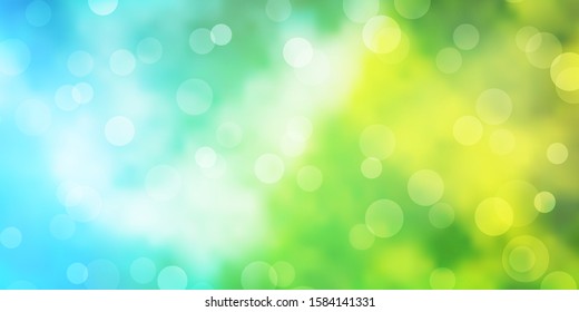 Light Blue, Green vector layout with circle shapes. Modern abstract illustration with colorful circle shapes. Pattern for booklets, leaflets.