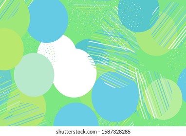 Light Blue, Green vector layout with circle shapes. Glitter abstract illustration with blurred drops of rain. Pattern for beautiful websites.