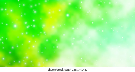 Light Blue, Green vector layout with bright stars. Colorful illustration in abstract style with gradient stars. Design for your business promotion.