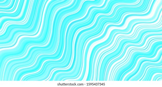 Light Blue, Green vector layout with curved lines. A sample with colorful lines, shapes. Abstract design for your web site.