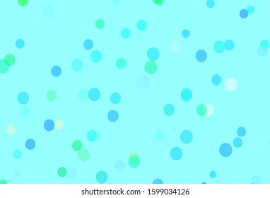 Light Blue, Green vector layout with bright snowflakes. Shining colorful illustration with snow in christmas style. Template for a new year background.