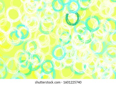 Light Blue, Green vector layout with circle shapes. Glitter abstract illustration with blurred drops of rain. Pattern for textures of wallpapers.