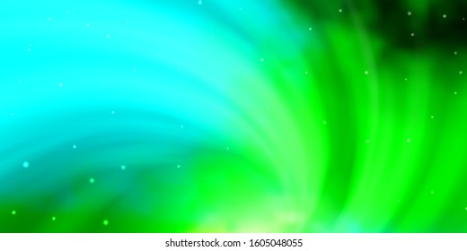 Light Blue, Green vector layout with bright stars. Colorful illustration in abstract style with gradient stars. Theme for cell phones.