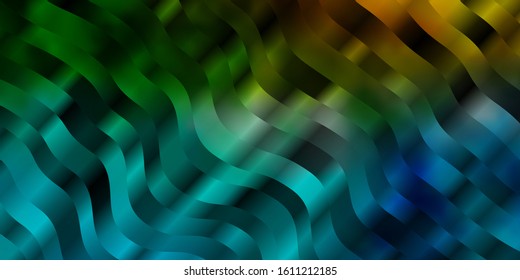 Light Blue, Green vector layout with curves. Illustration in halftone style with gradient curves. Template for your UI design.