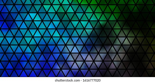 Light Blue, Green vector layout with lines, triangles. Beautiful illustration with triangles in nature style. Pattern for commercials.