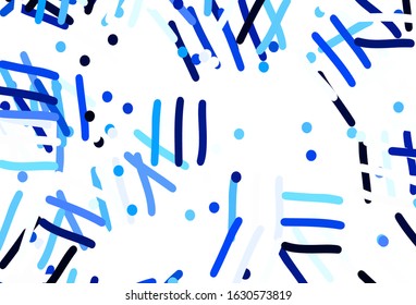 Light Blue, Green vector layout with flat lines, dots. Glitter abstract illustration with colorful sticks. Pattern for ads, posters, banners.