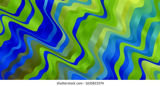 Light Blue, Green vector layout with wry lines. Abstract gradient illustration with wry lines. Template for your UI design.
